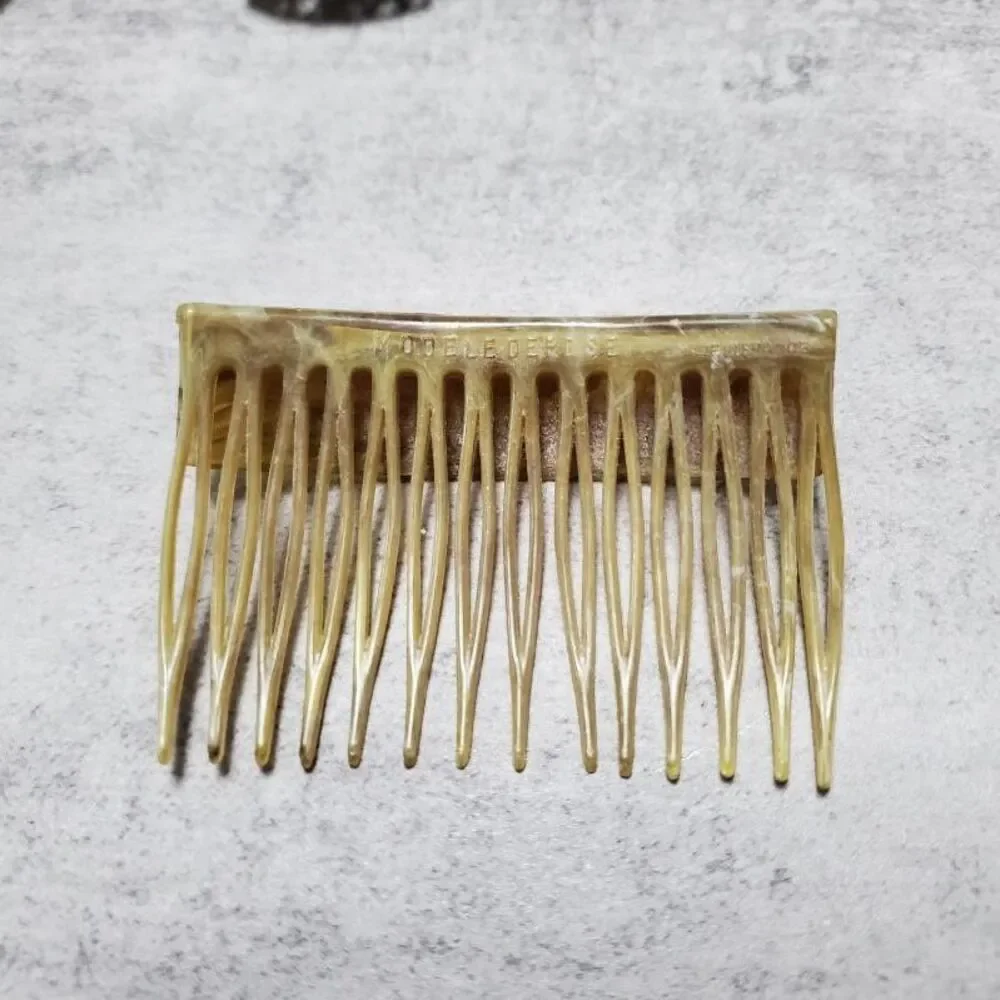 VTG Made in France Modele Depose Mixed Set of 3 Hair Barrette Clips & Comb